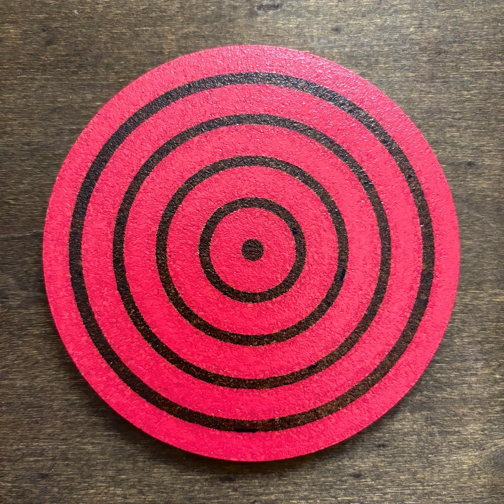 Boruto Red Rinnegan Laser Engraved Painted Cork Coaster
